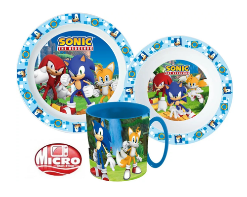 Sööginõude komplekt Sonic the Hedgehog, mikroplastist, koos 350 ml kruusiga
